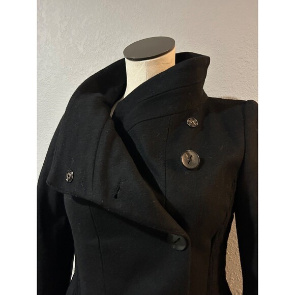 ZARA Women’s Vintage 100% Wool Tailored High Collar Coat size S Elegant Feminine - Picture 3 of 11